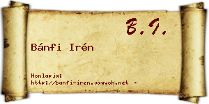 Bánfi Irén névjegykártya